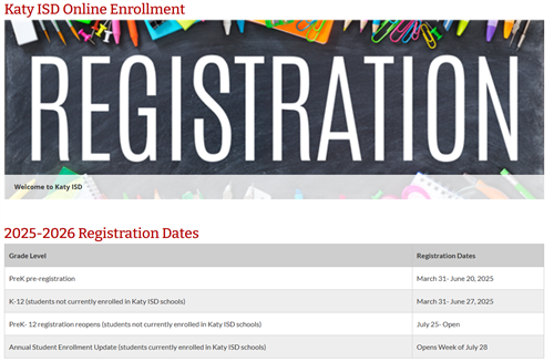 KISD Registration flyer